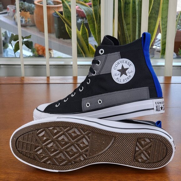 Converse Men's Chuck Taylor All Star Hi A02557C Black/Blue/White Size 11.5 - Picture 6 of 13